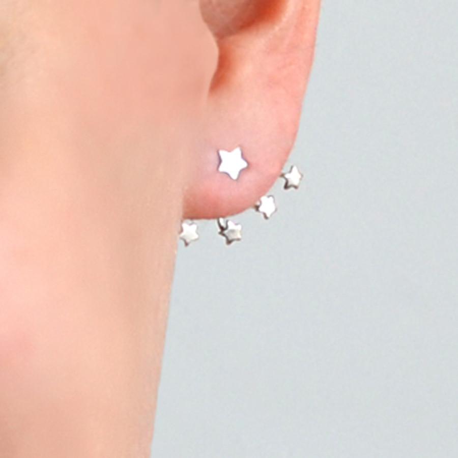Sterling Silver Star Two Way Stud Earrings