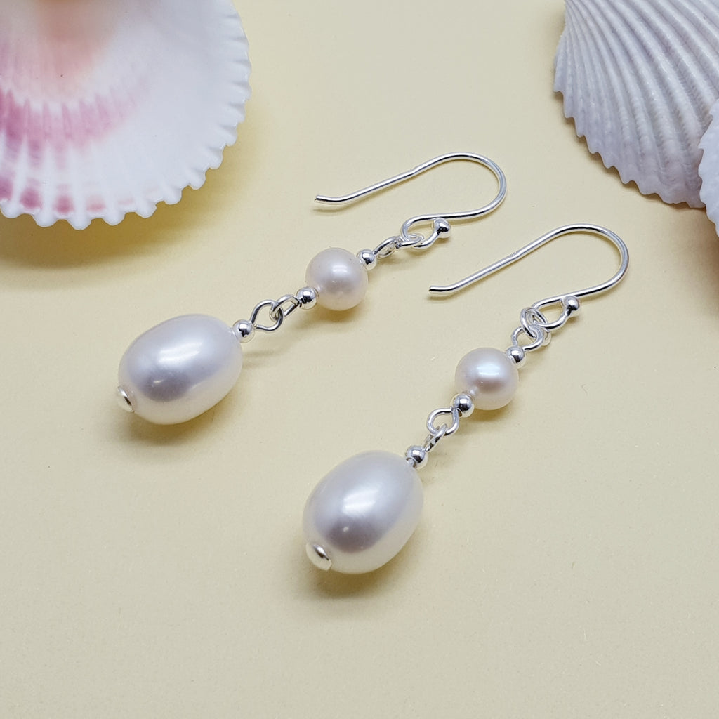 Pearl Sterling Silver Duo Earrings
