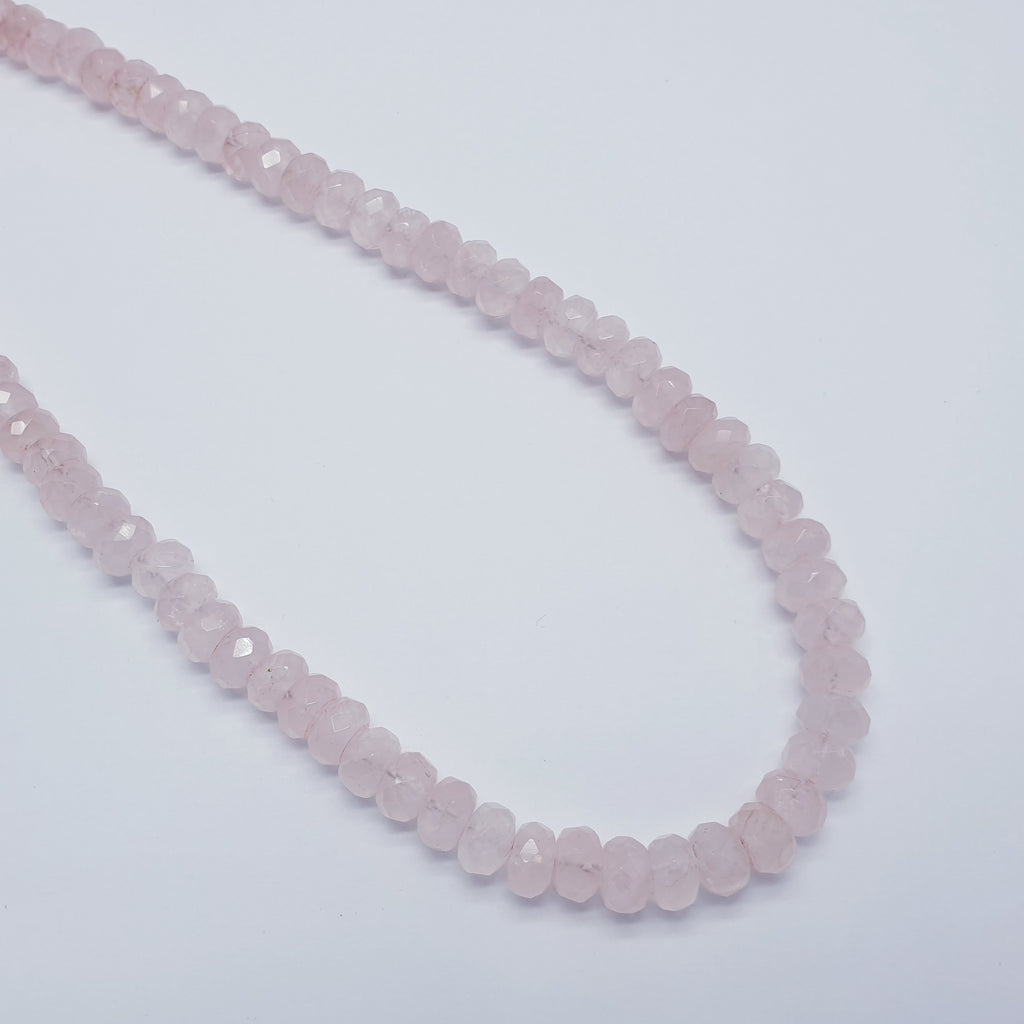 Rose Quartz Sterling Silver Multi Bead Necklace