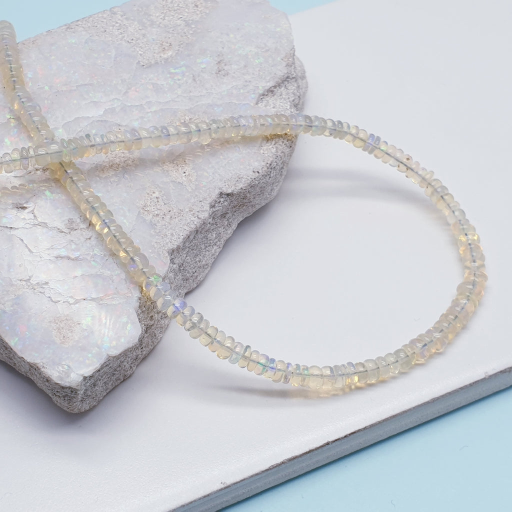 Opal Sterling Silver Multi Bead Necklace