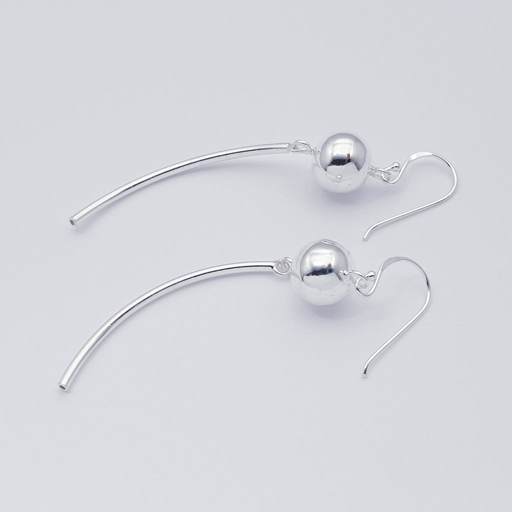 Sterling Silver Ball and Bar Earrings