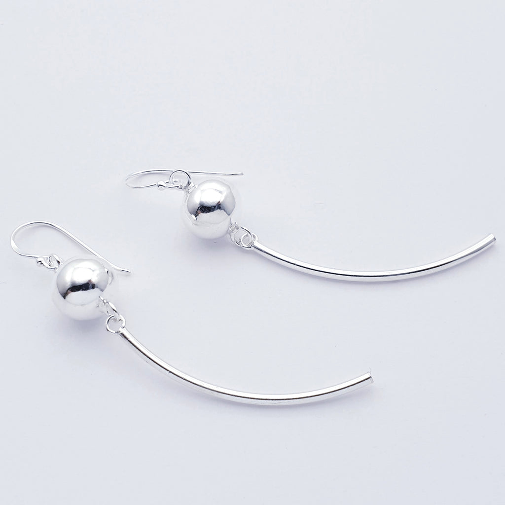 Sterling Silver Ball and Bar Earrings