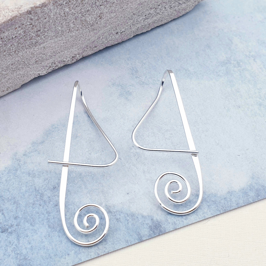 Sterling Silver Abstract Spiral Earrings