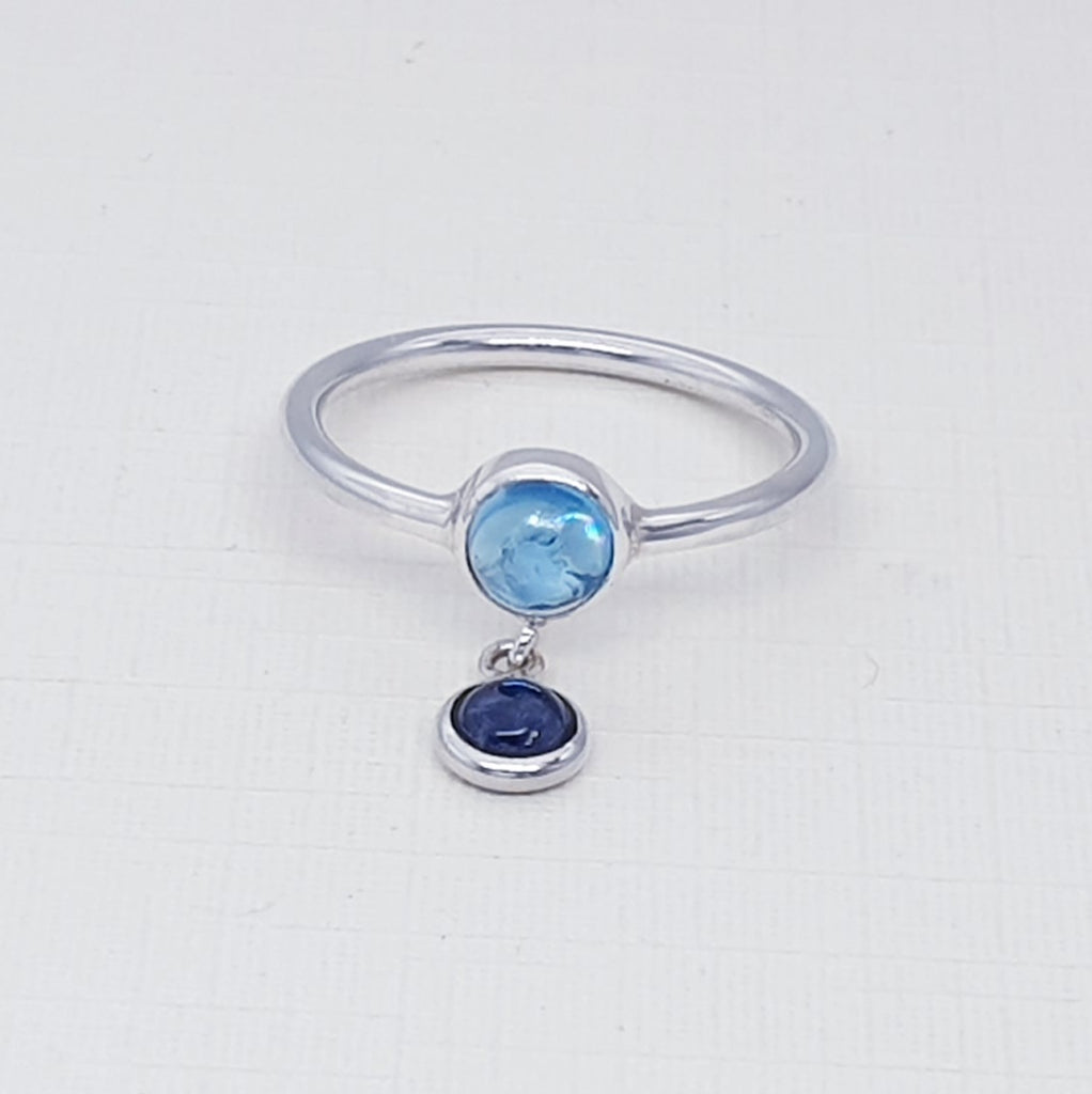 Blue Topaz and Iolite Sterling Silver Astoria Ring