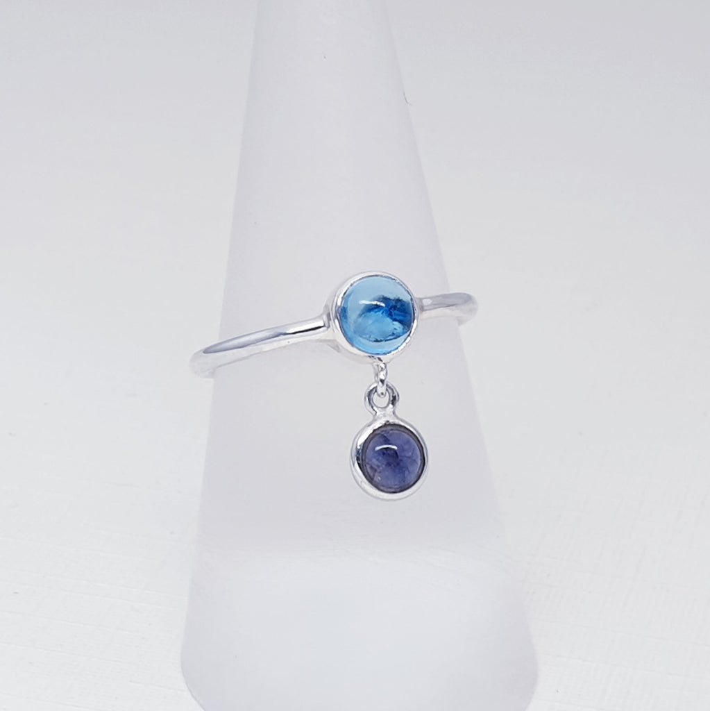 Blue Topaz and Iolite Sterling Silver Astoria Ring