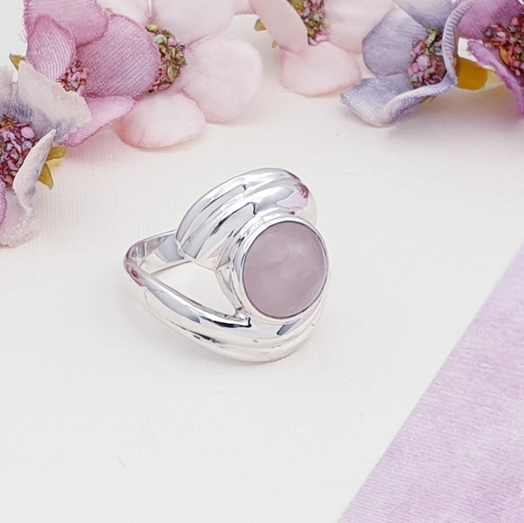 Rose Quartz Sterling Silver Zelda Ring