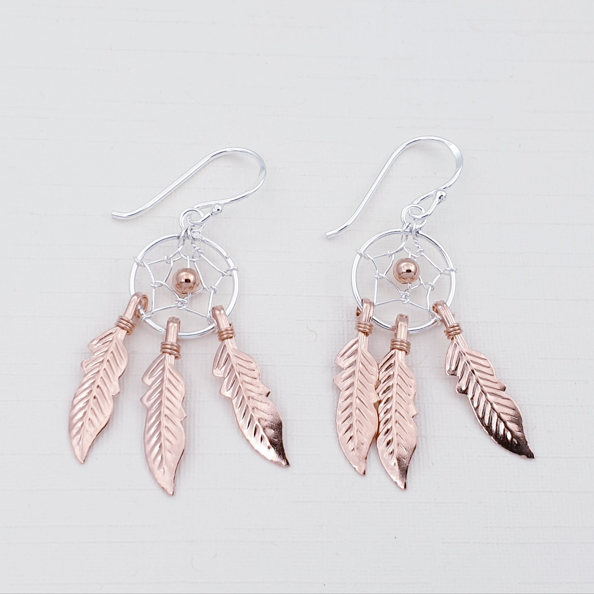 Rose gold dream catcher earrings discount