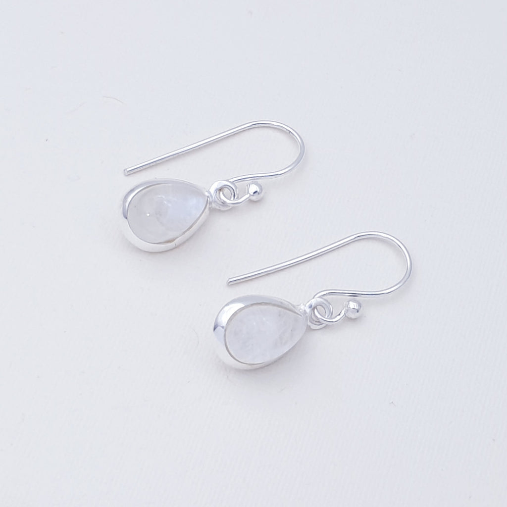 Moonstone Sterling Silver Teardrop Earrings