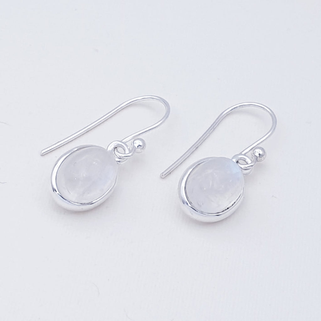 Moonstone Sterling Silver Oval Earrings