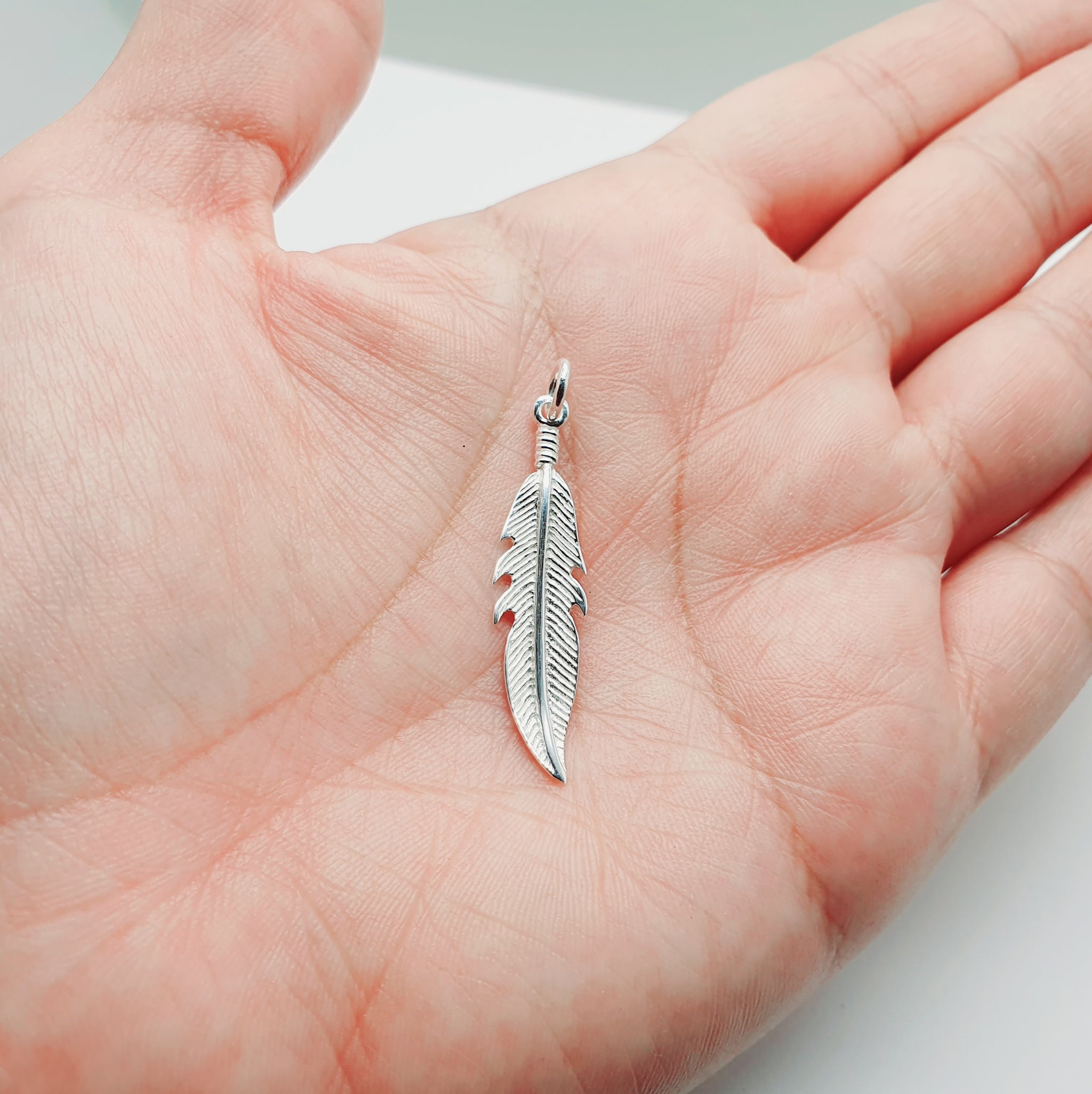 Sterling Silver Feather store Circle Necklace