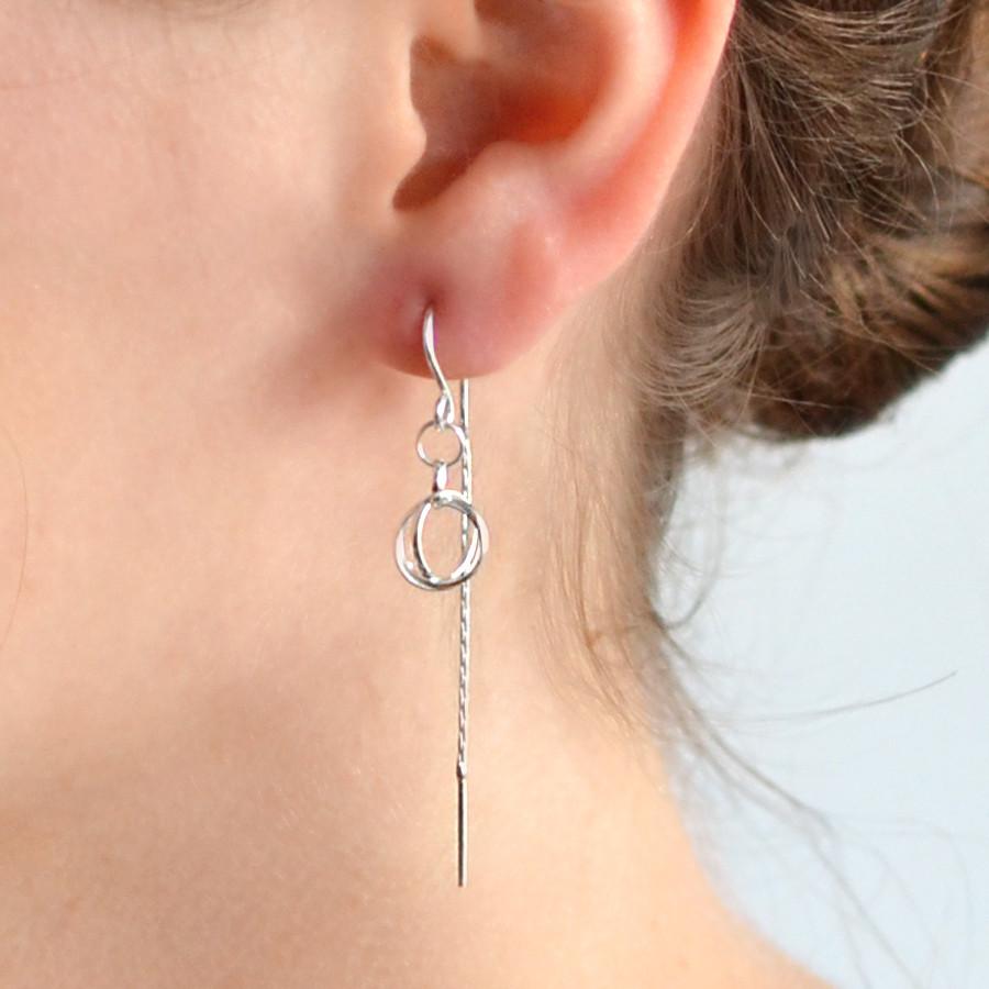 Sterling Silver Links Pull Through Earrings