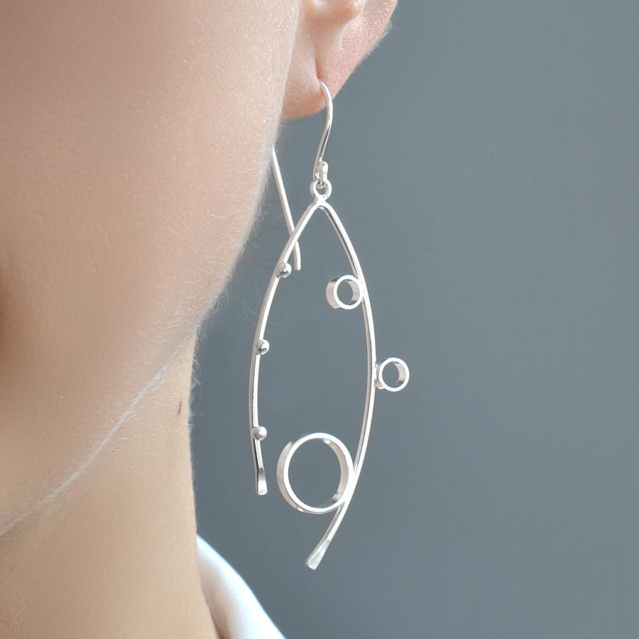 Silver Bubble Effect Earrings by Martha Jackson
