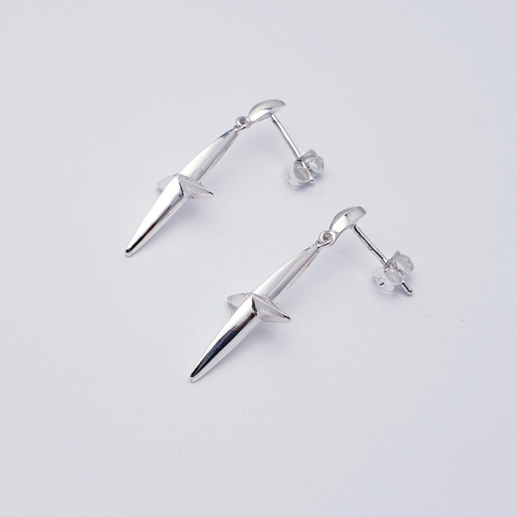 Sterling Silver Star Cross Earrings