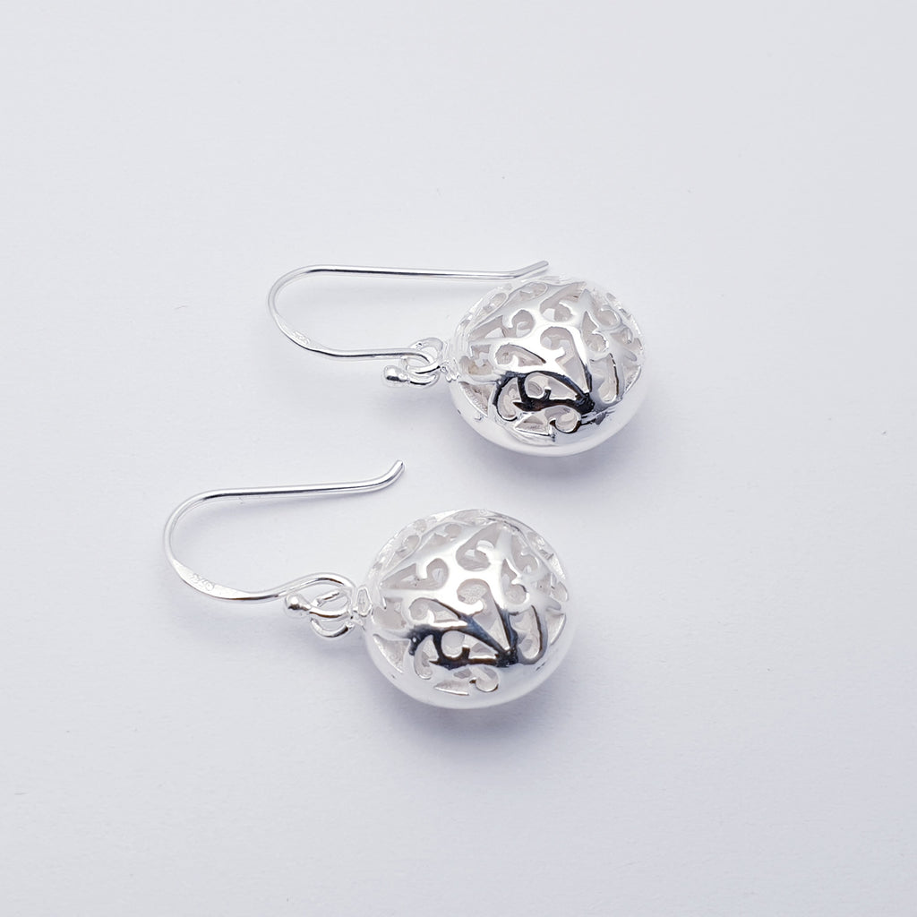 Sterling Silver Orb Earrings
