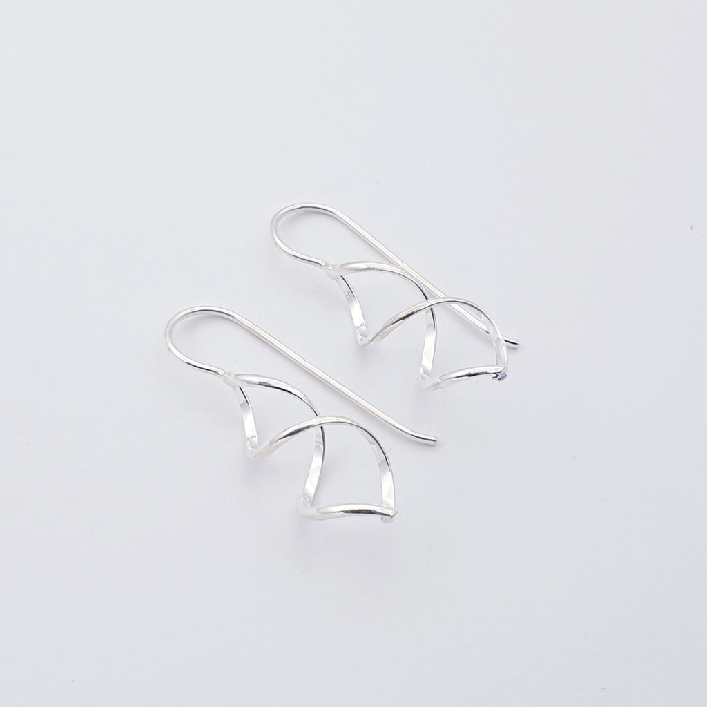 Sterling Silver Solid Hook Single Twist Earrings