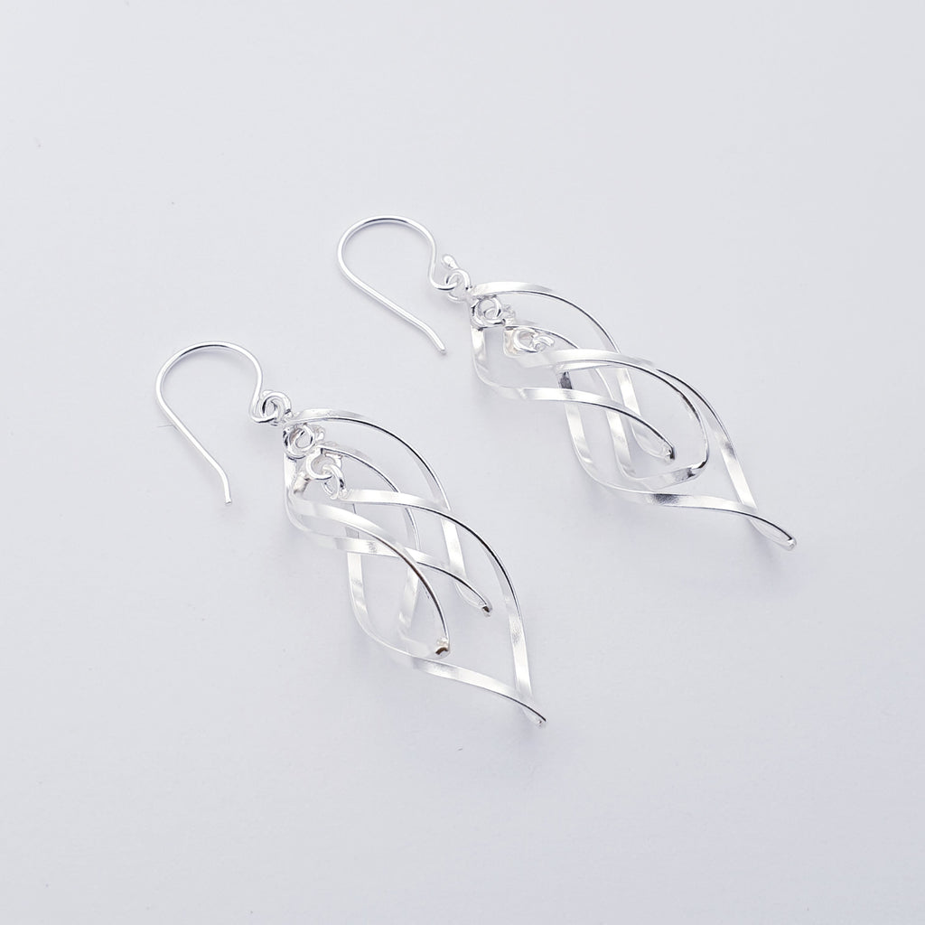 Sterling Silver Triple Cascade Earrings