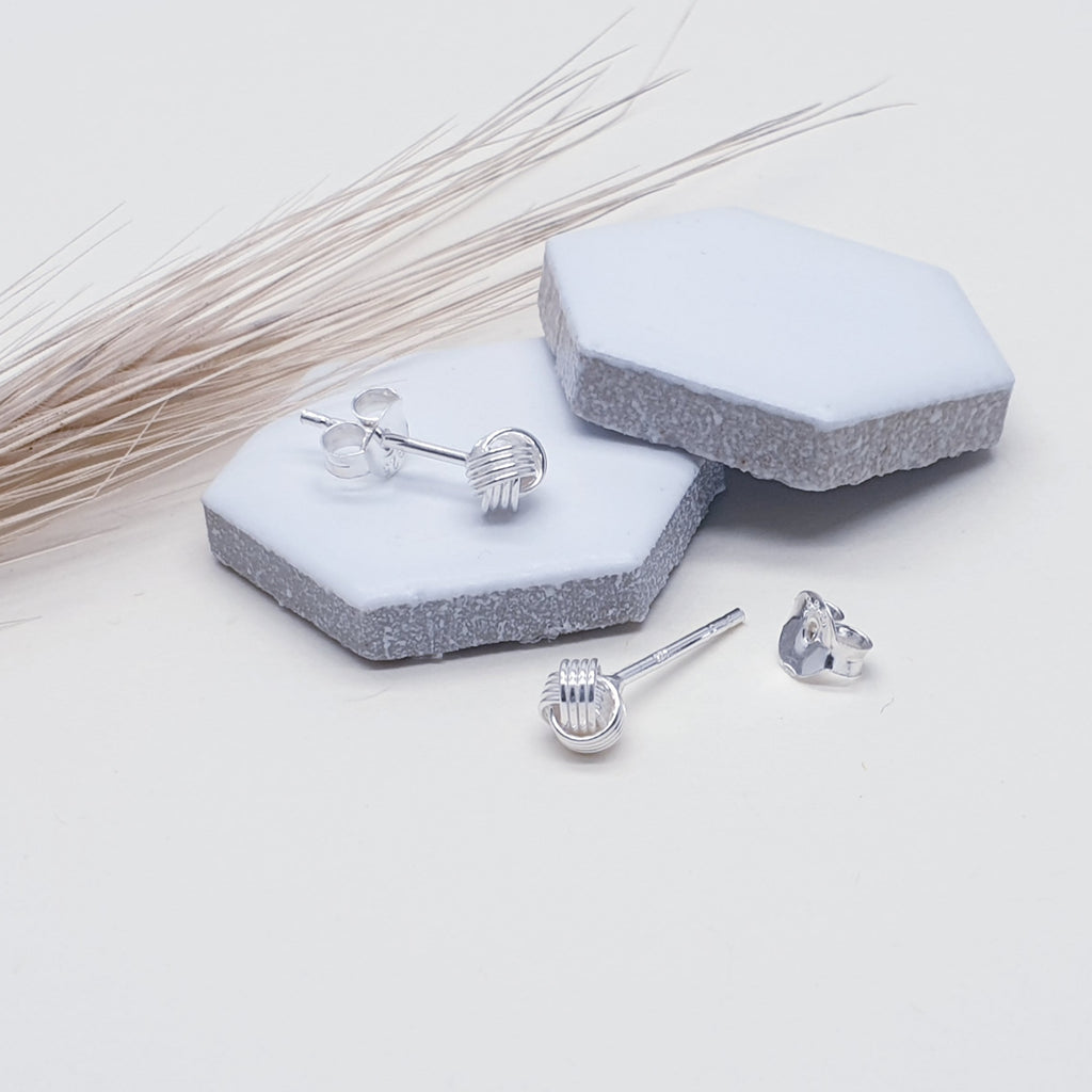 Sterling Silver Small Knot Studs