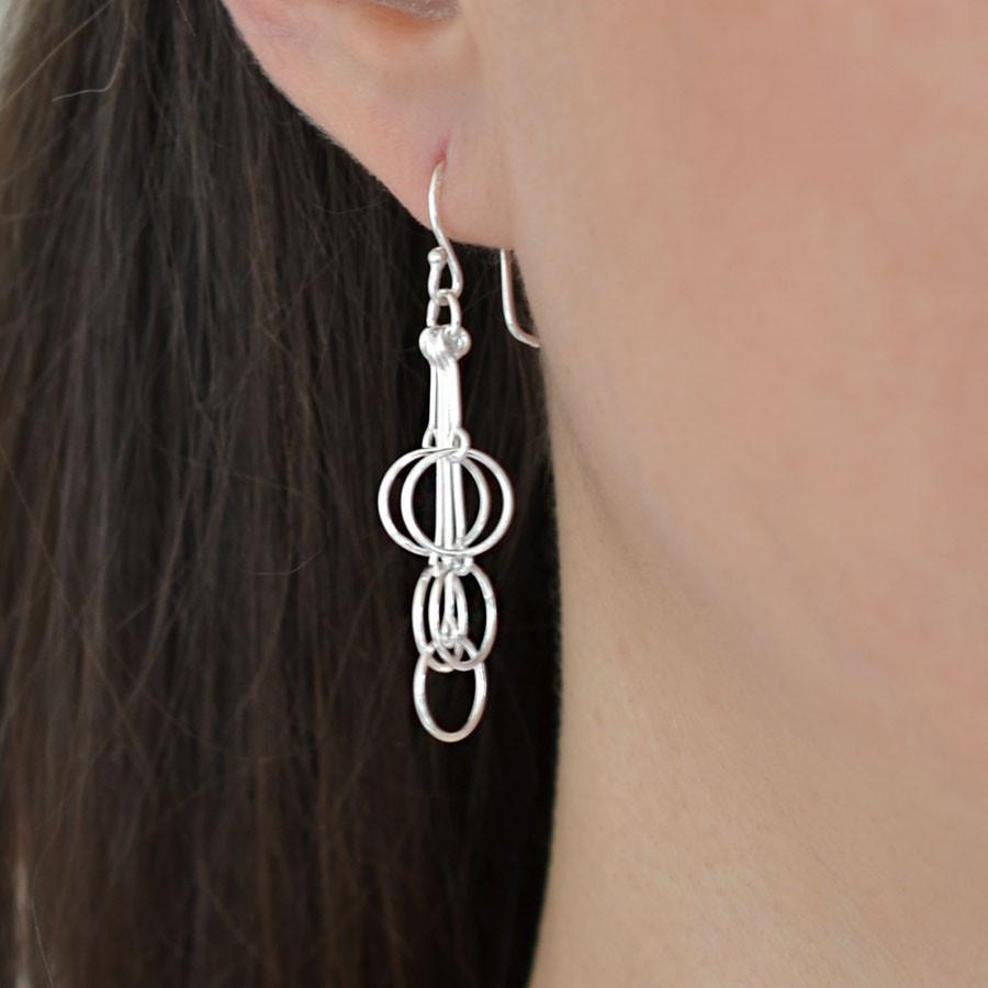 Sterling Silver Multi Circles Earrings