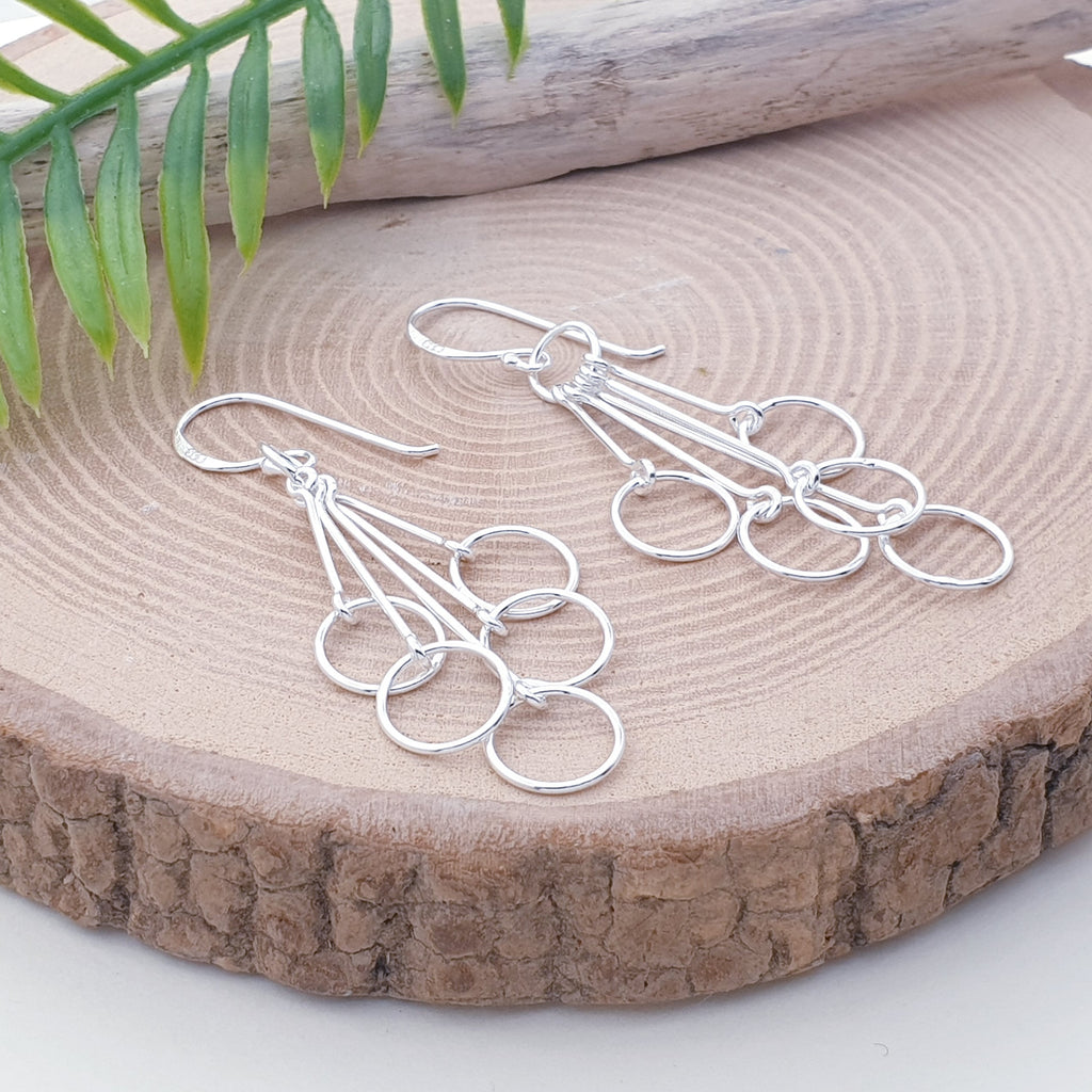 Sterling Silver Multi Circles Earrings