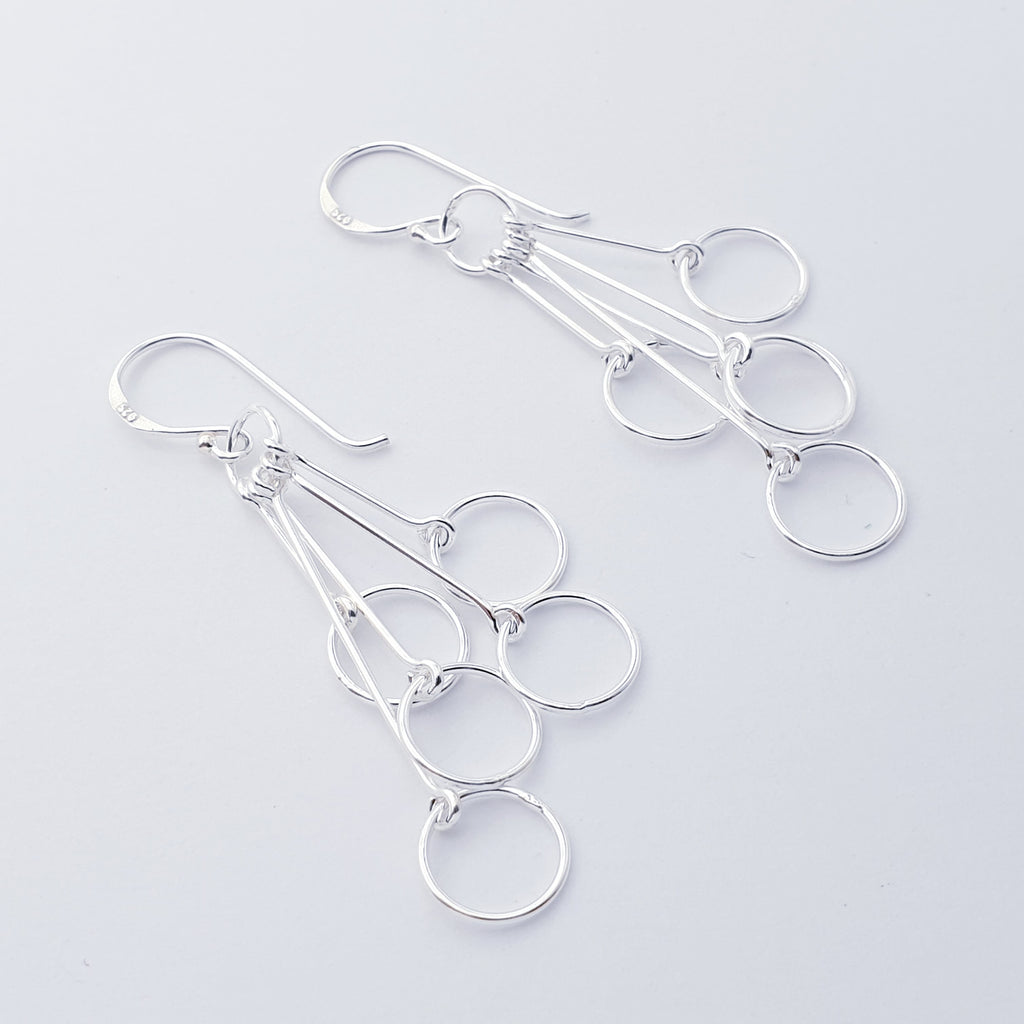 Sterling Silver Multi Circles Earrings