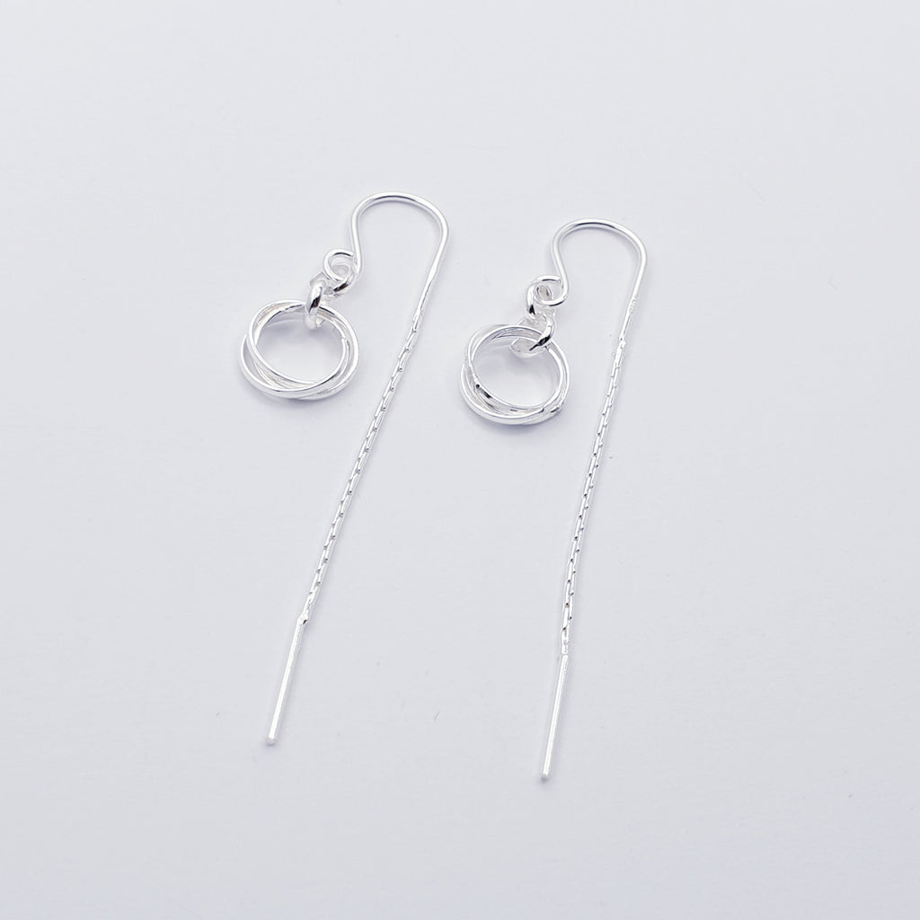 Sterling Silver Links Pull Through Earrings