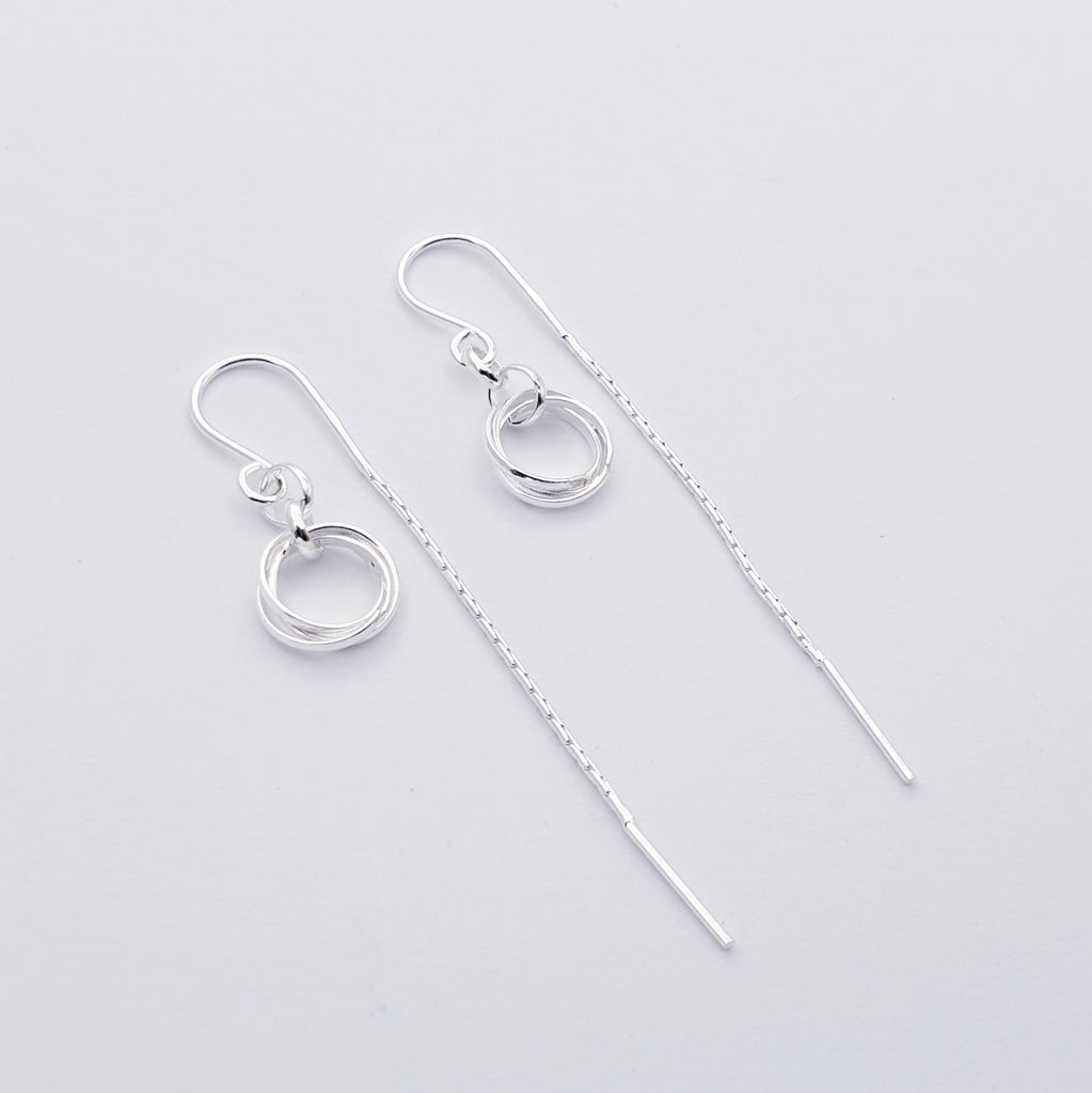 Sterling Silver Links Pull Through Earrings