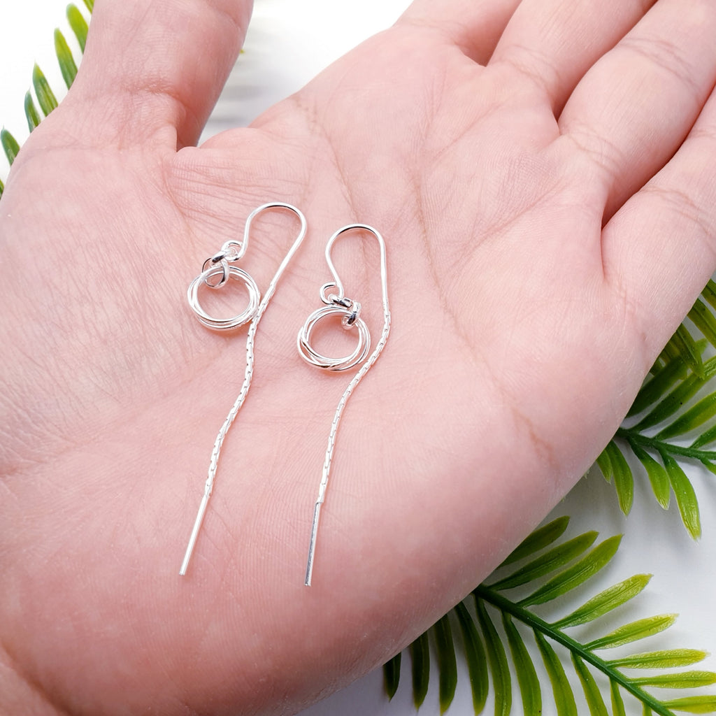 Sterling Silver Links Pull Through Earrings