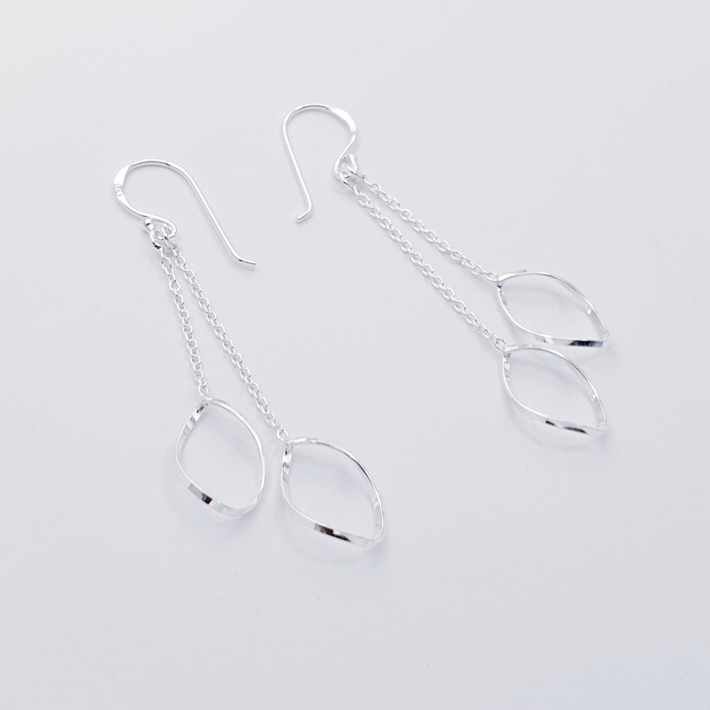 Sterling Silver Double Teardrop Earrings