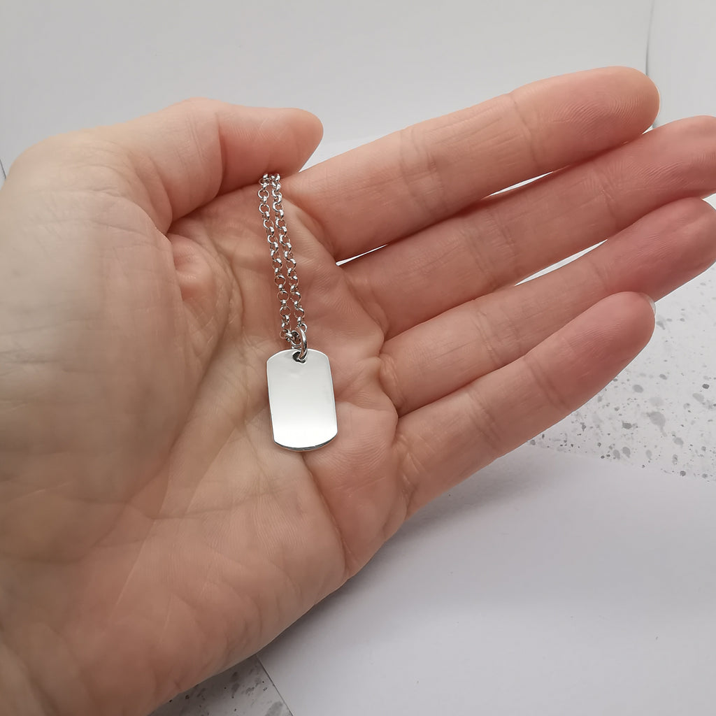 Sterling Silver Identity Tag Pendant