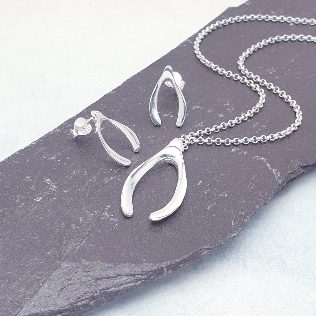 Sterling Silver Wishbone Jewellery Set