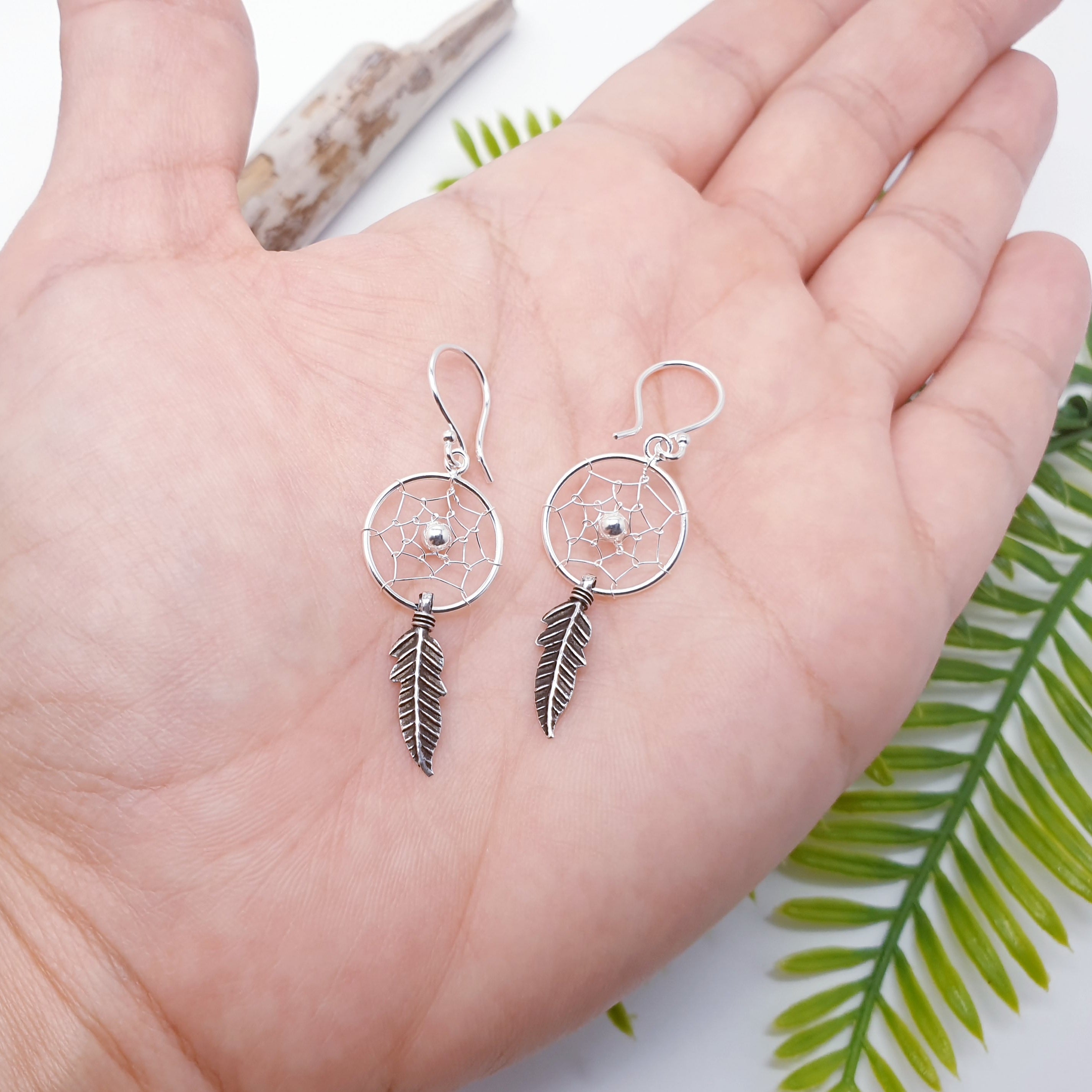 Dream catcher hot sale silver earrings