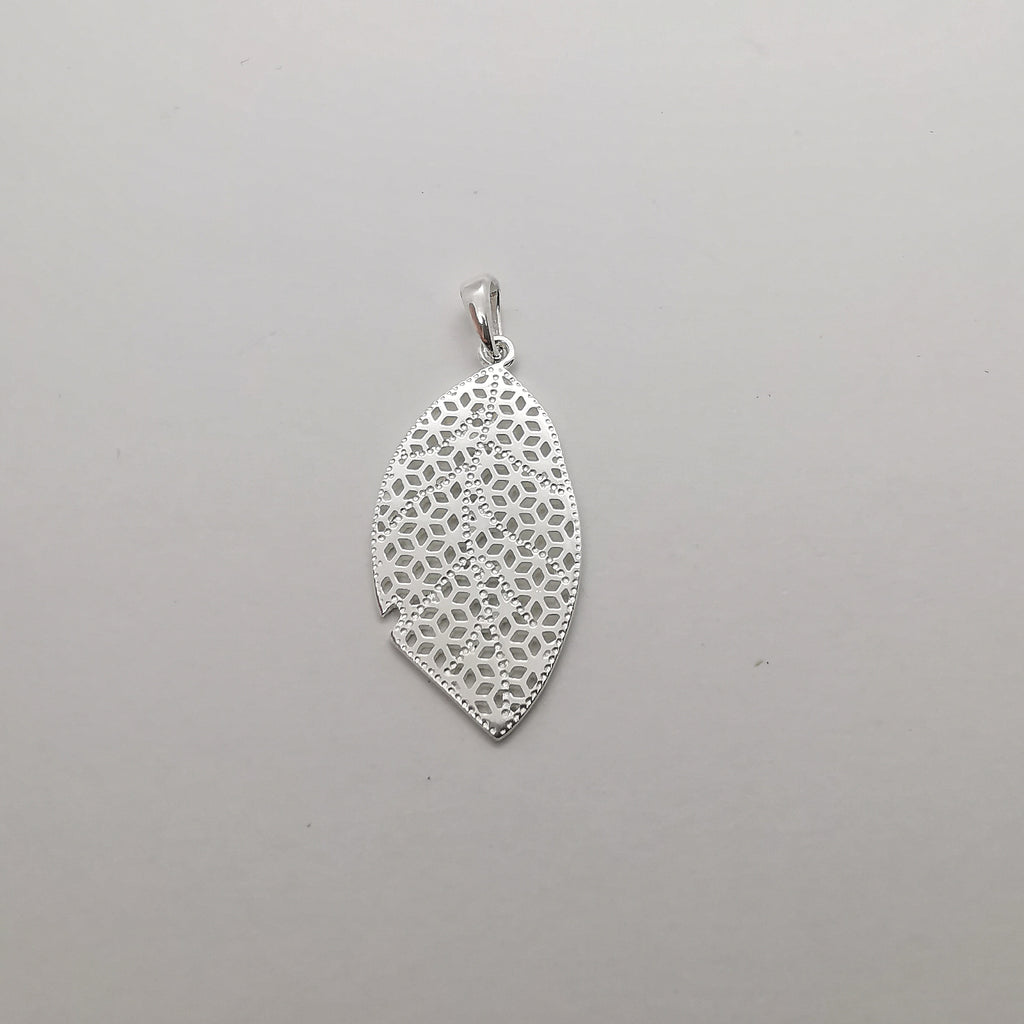 Sterling Silver Filigree Leaf Pendant