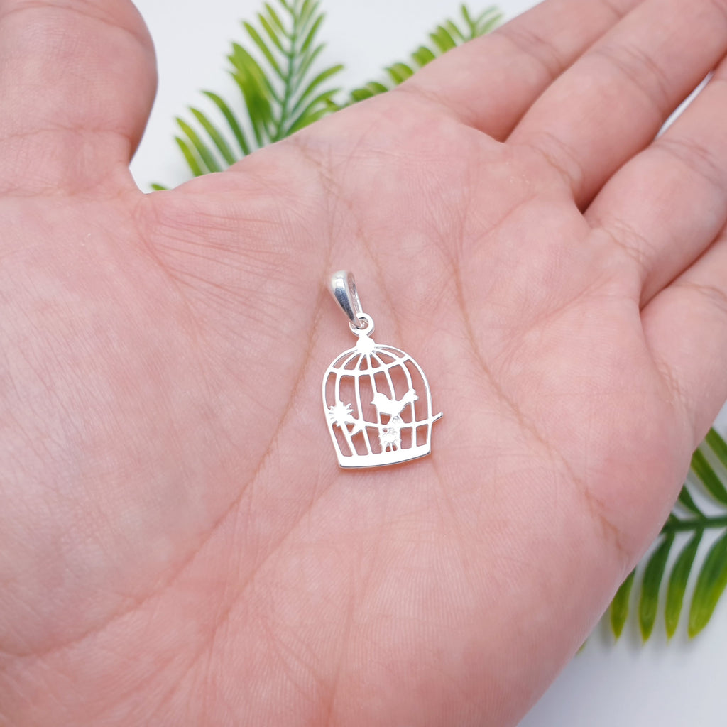 Sterling Silver Small or Large Song Bird Pendant