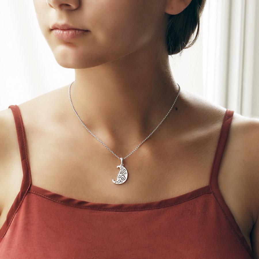 Sterling Silver Cheery Moon Pendant