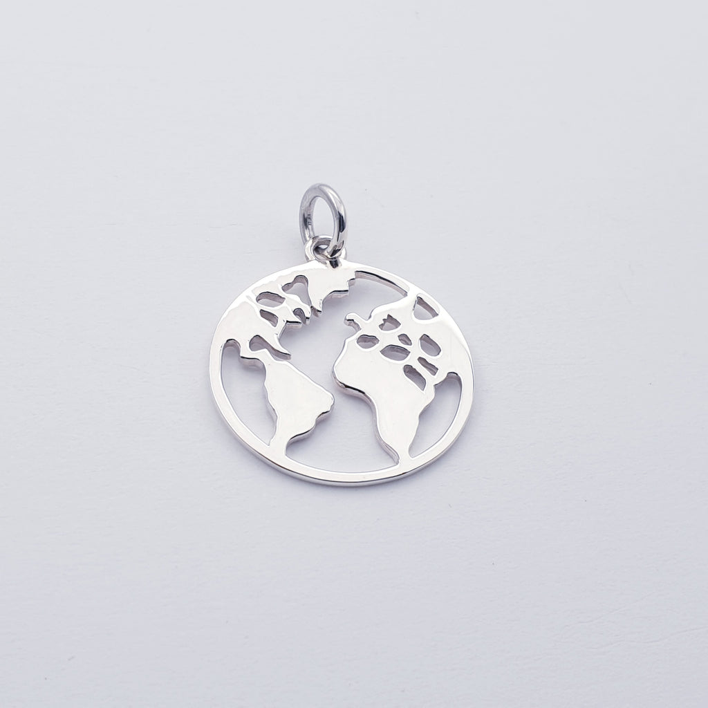 Sterling Silver Abstract Earth Pendant