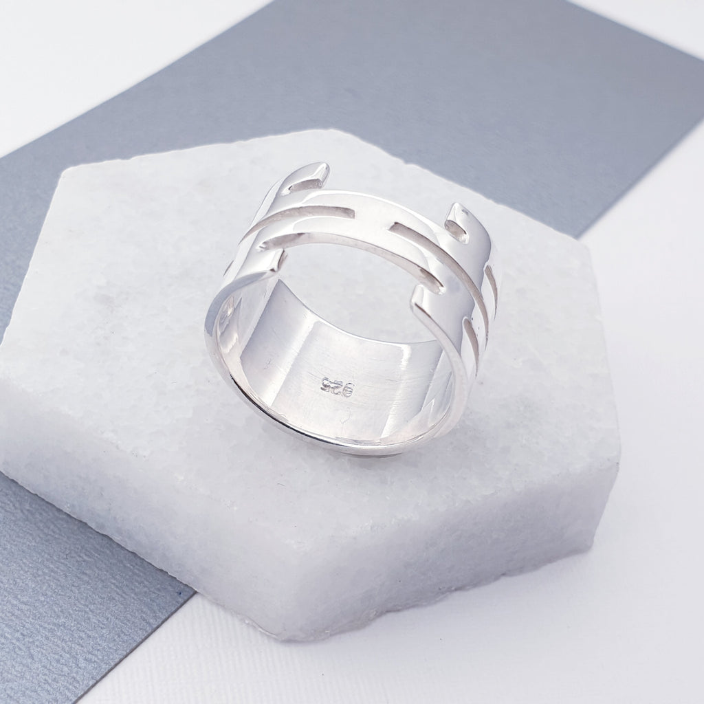 Sterling Silver Geometric Ring