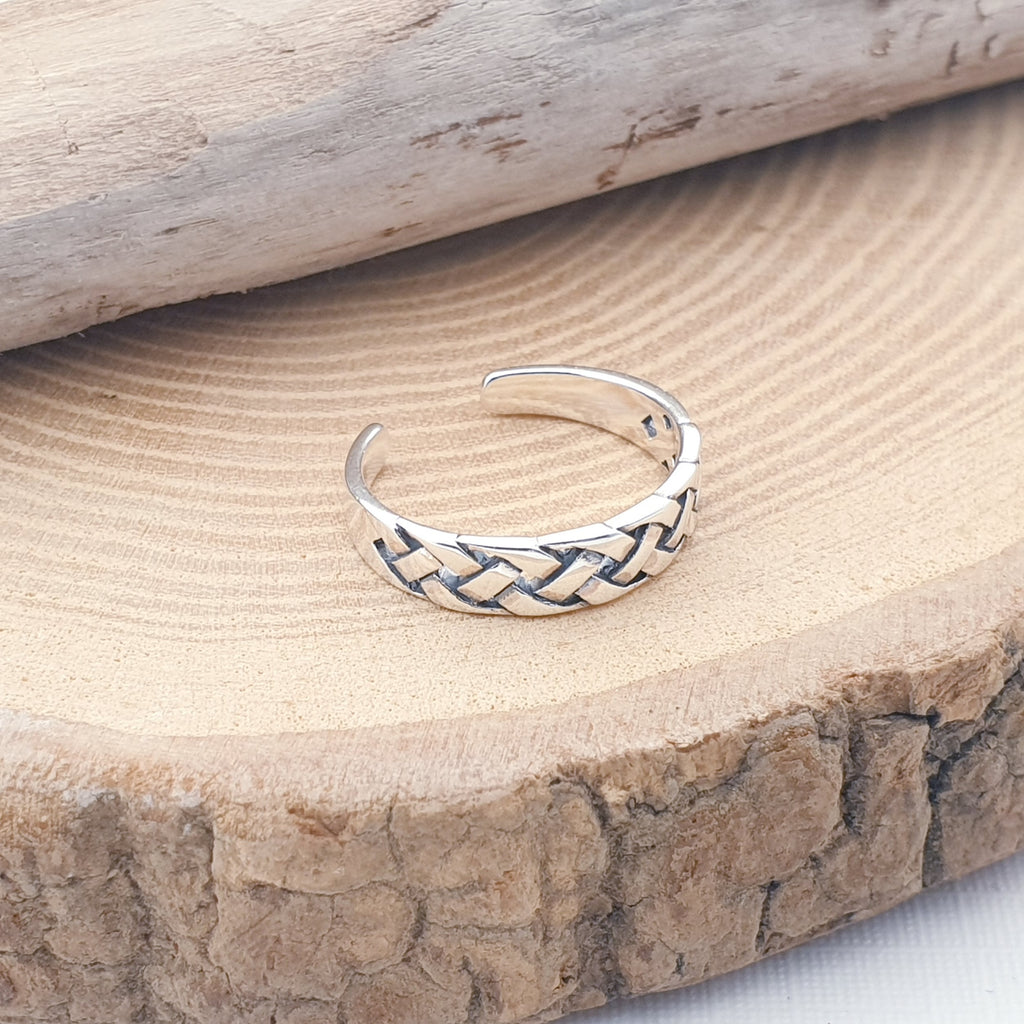 Sterling Silver Plaited Toe Ring