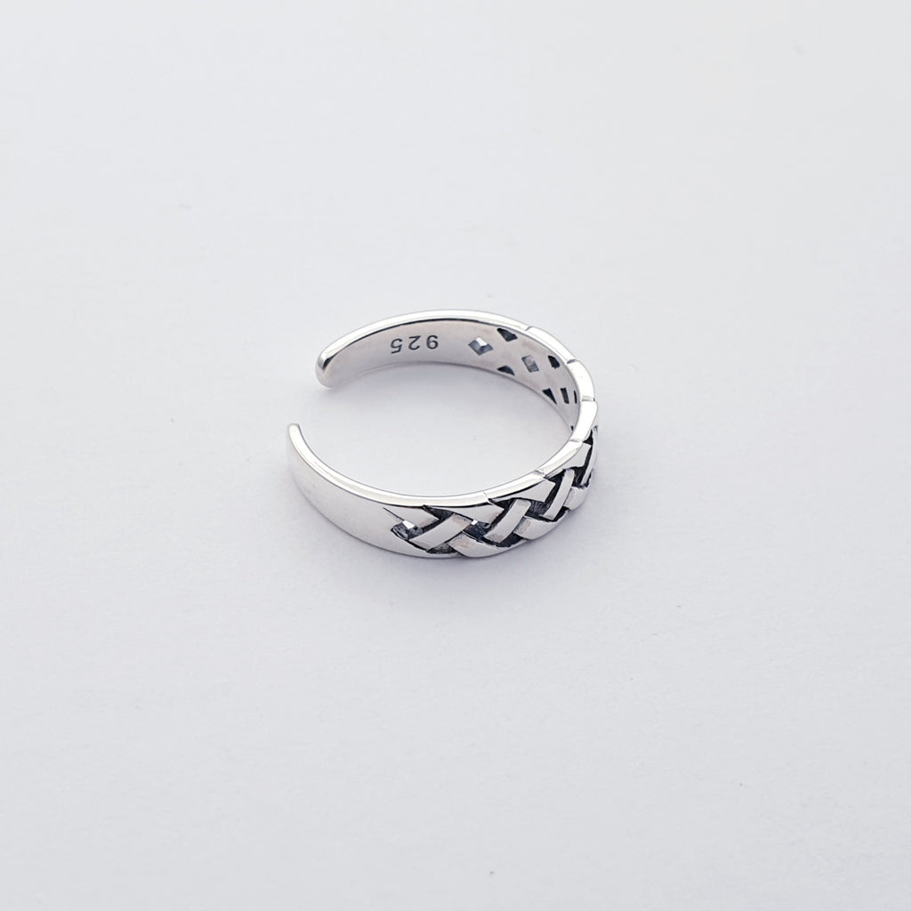 Sterling Silver Plaited Toe Ring