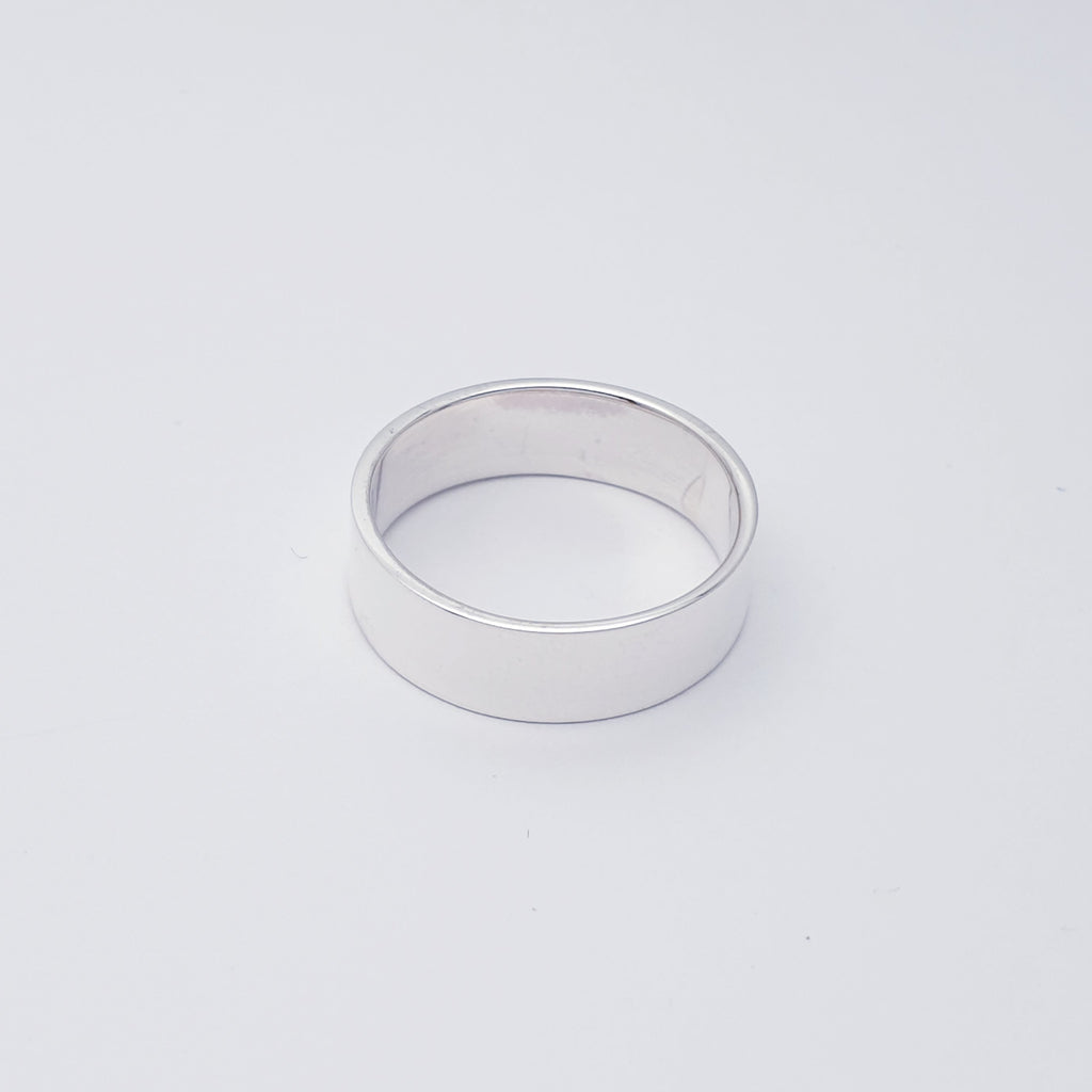 Sterling Silver Flat 60 mm Plain Band Ring