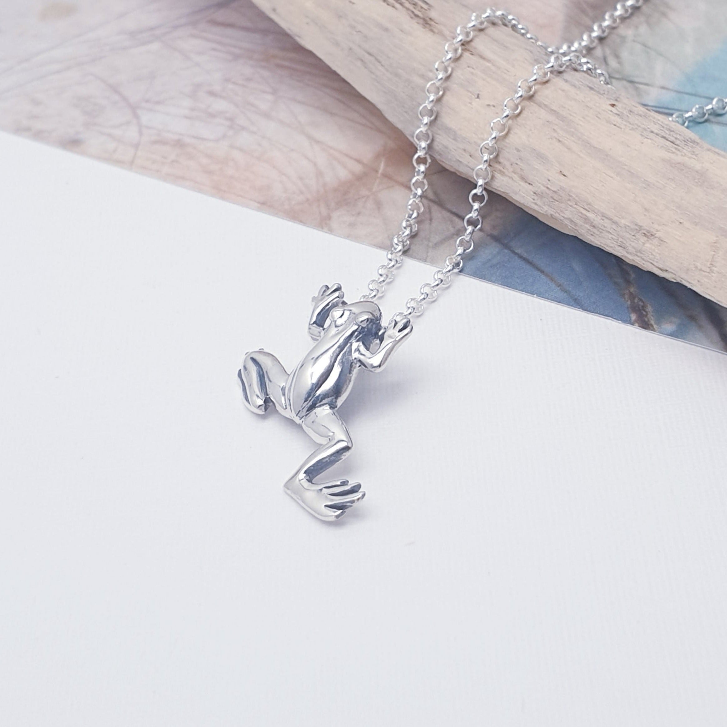 Sterling silver sale frog pendant