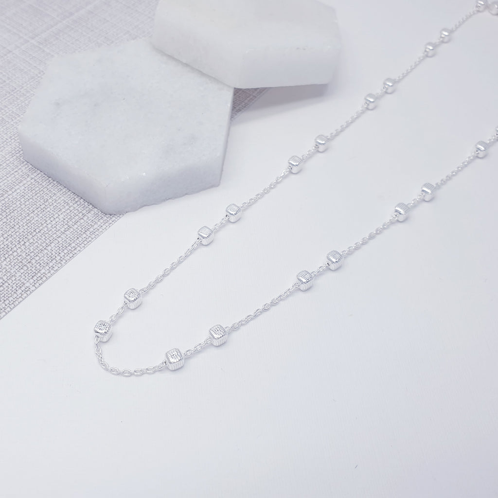 Silver beaded necklace - NicteShop
