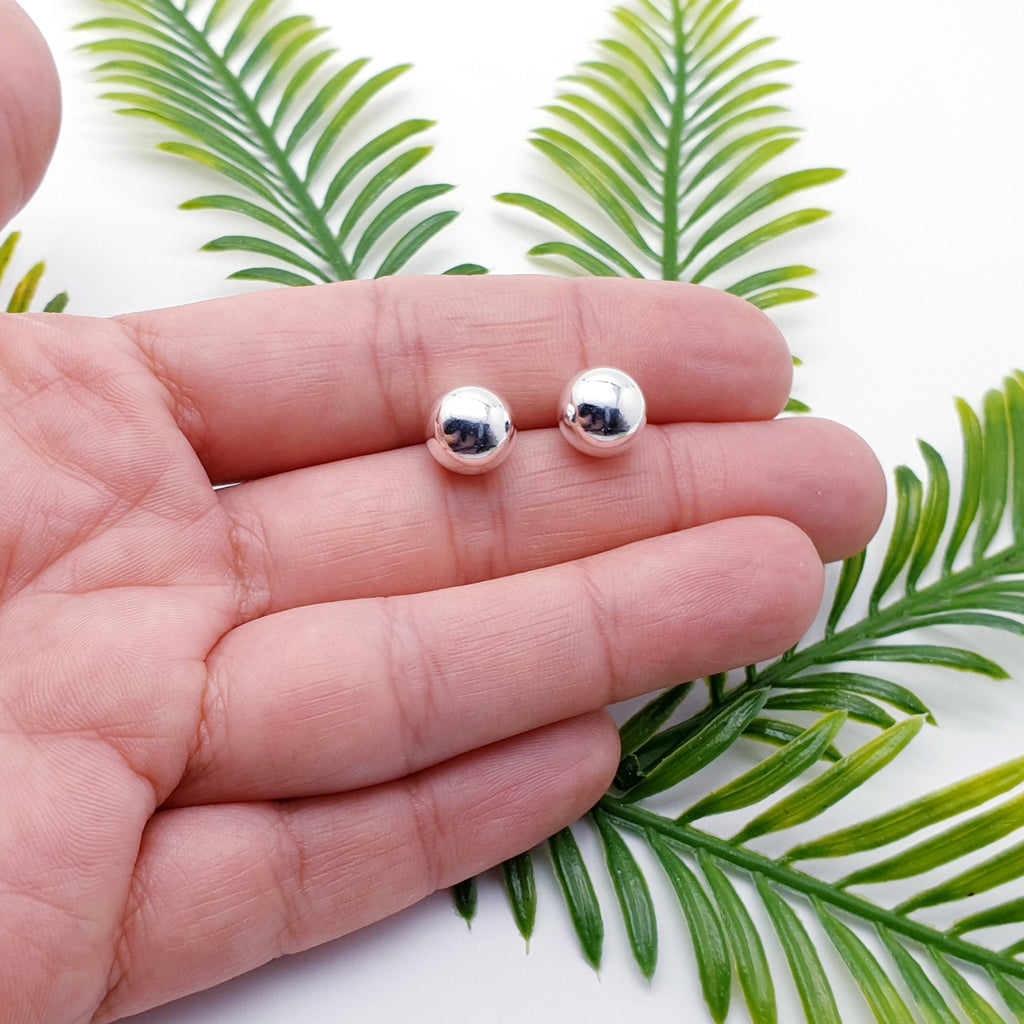 Sterling Silver Small, Medium or Large Ball Studs