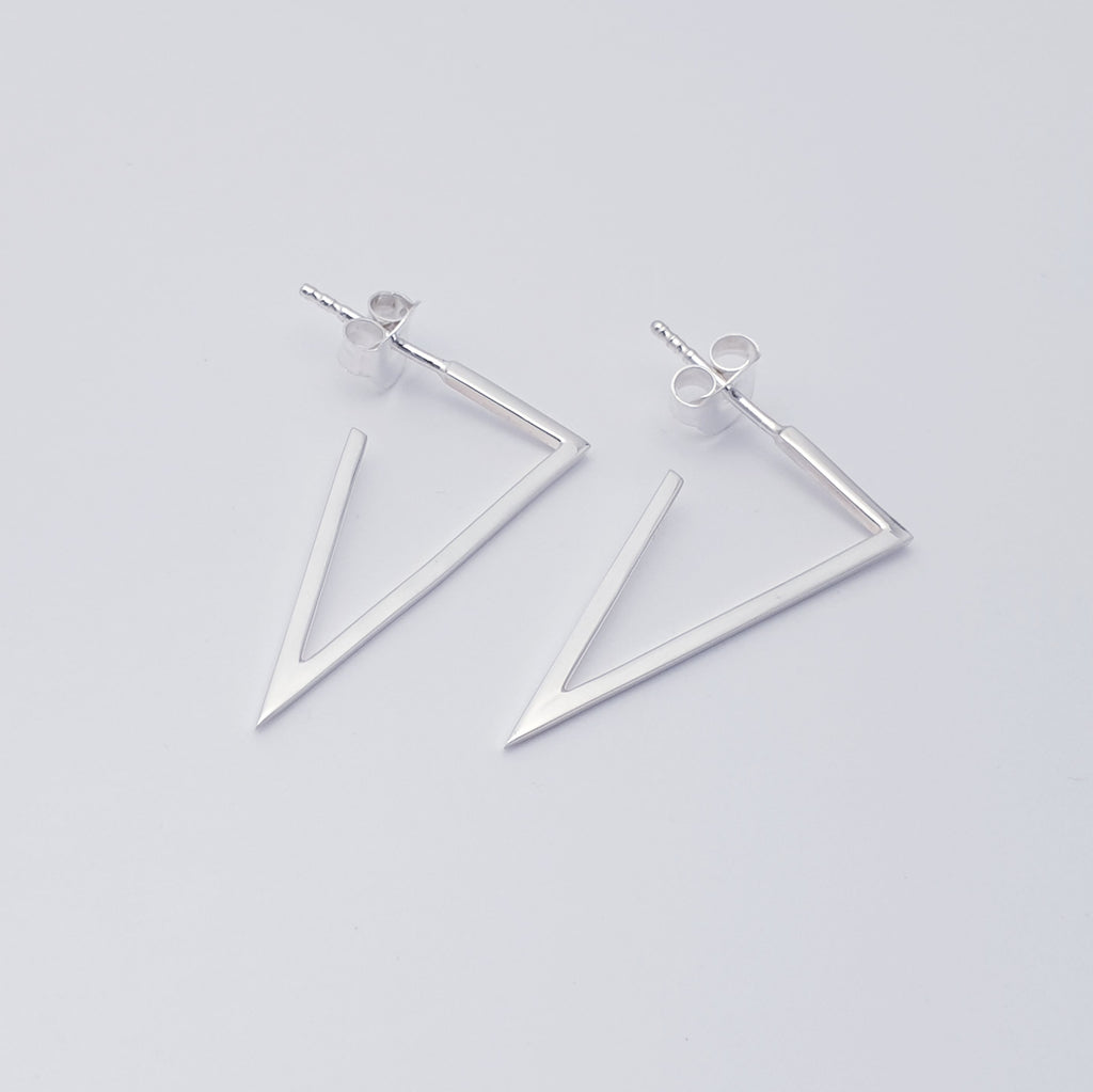 Sterling Silver Triangle Half Hoops