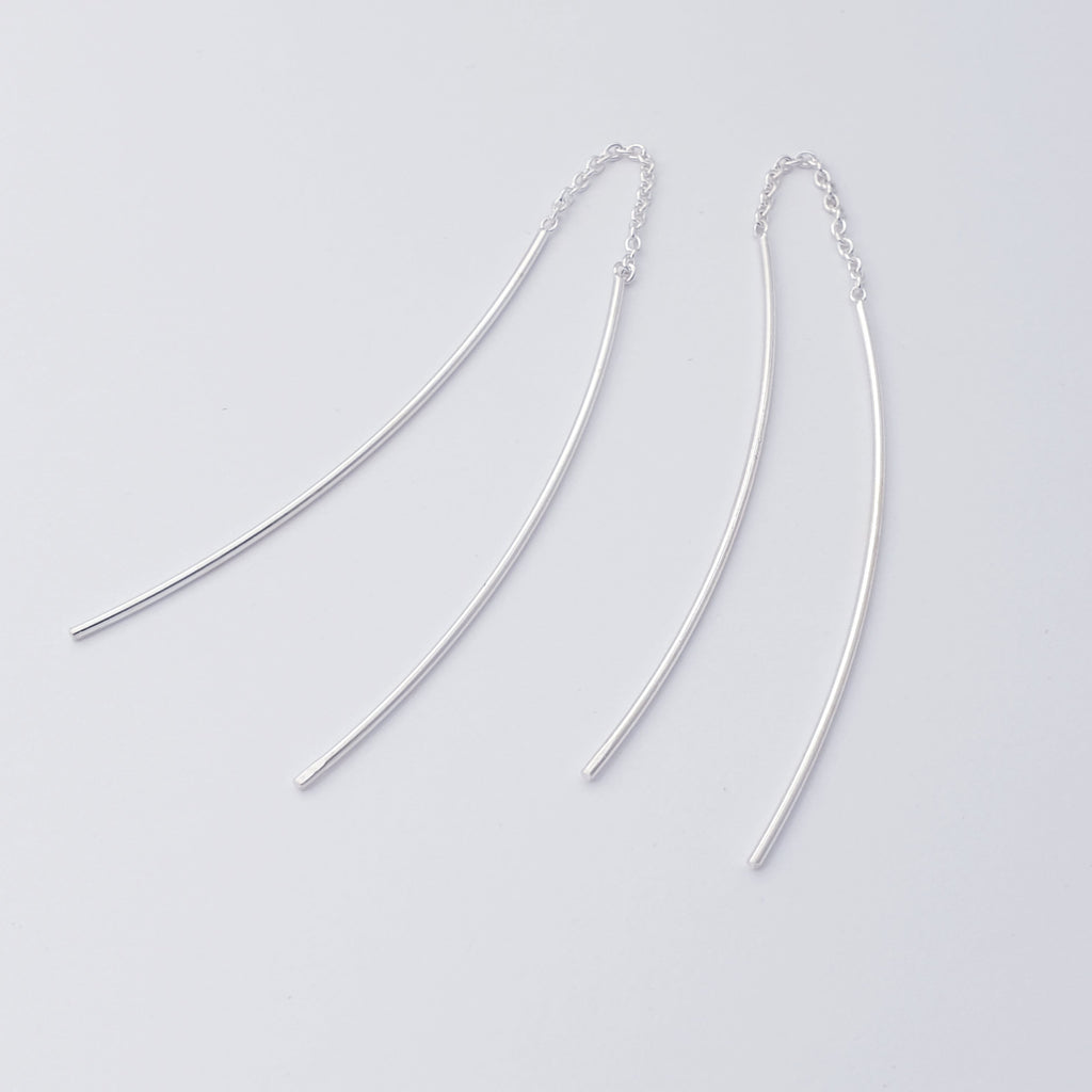 Sterling Silver Simple Pull Through Earrings