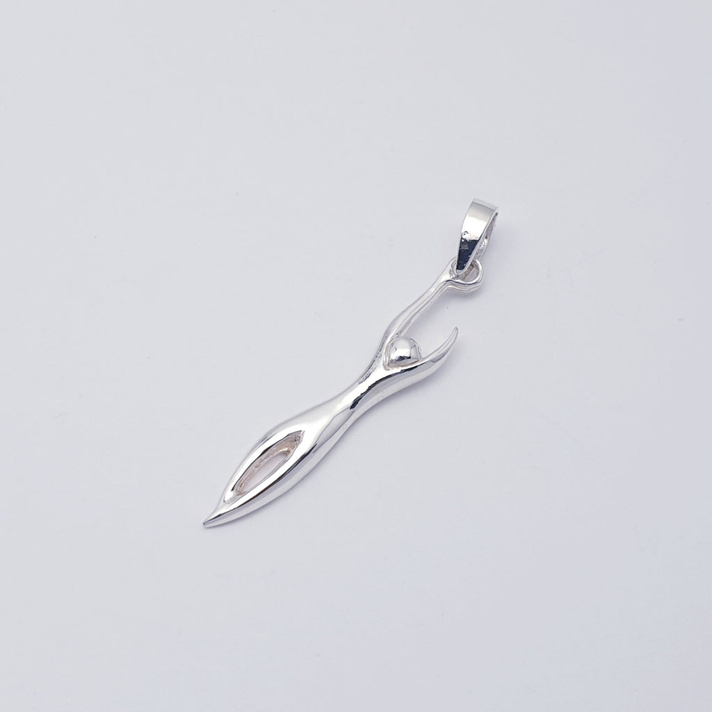 Sterling Silver Stretching Man Pendant