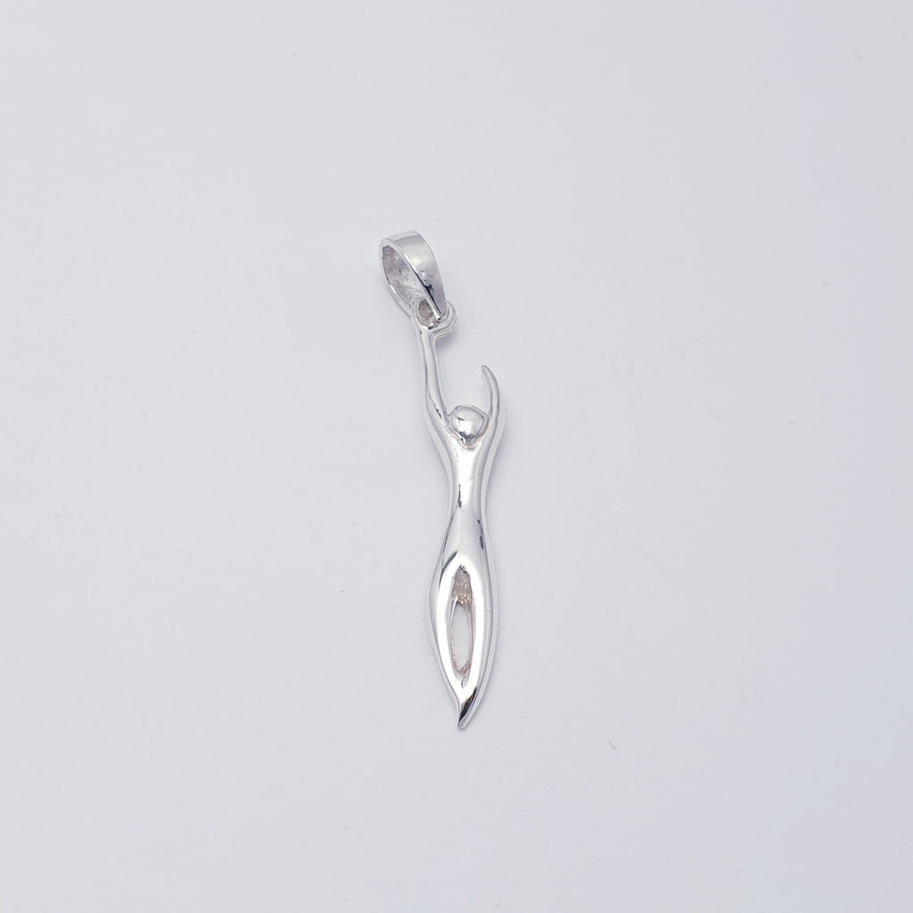 Sterling Silver Stretching Man Pendant