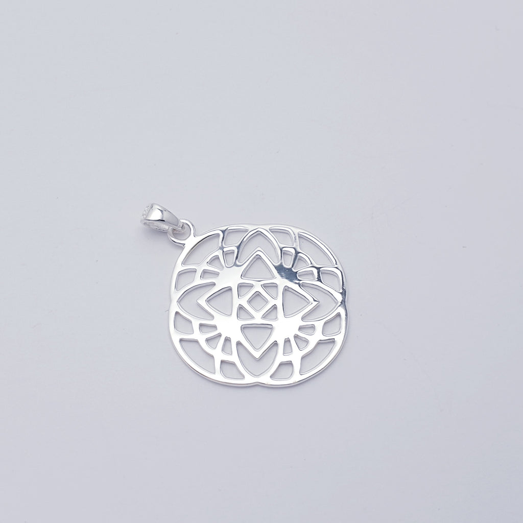 Sterling Silver Floral Mandala Pendant