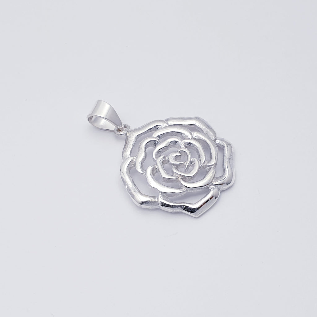 Sterling Silver Rose Pendant