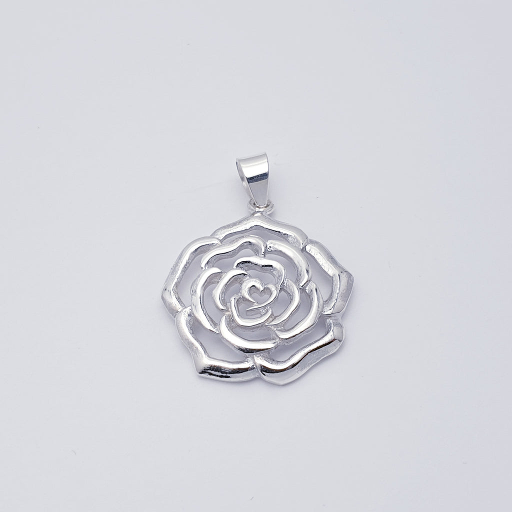 Sterling Silver Rose Pendant