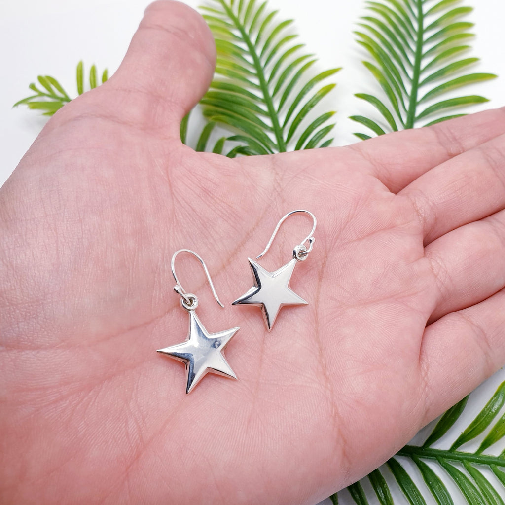 Sterling Silver Spiky Star Earrings